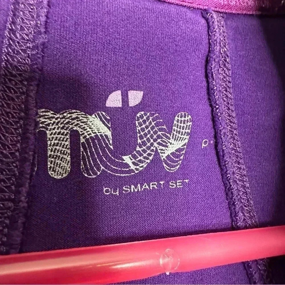Smart Set Sweatshirt Zip Up Purple & Black Size Small - Picture 9 of 16